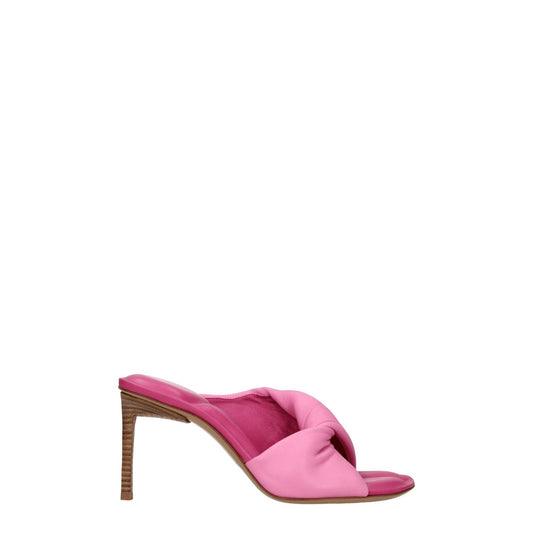 Jacquemus Pink Leather Stiletto Heel Sandals