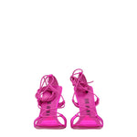 The Attico Pink Satin Stiletto Heels Sandals