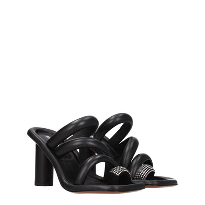 Ambush Black Leather Stiletto Heel Sandals