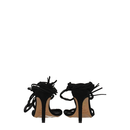 Isabel Marant Black Leather Stiletto Heel Sandals