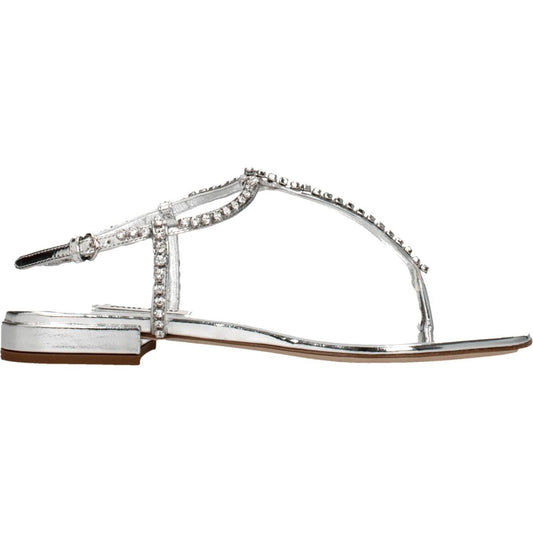 Miu Miu Gray Leather Flip-Flop Sandals MI-8547312730377-EU36/US6