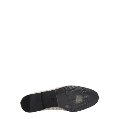 Max Mara Beige Fabric Slip-On Loafers