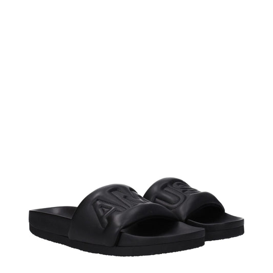Ambush Black Leather Slippers Sandals AM-8586637246729-EU40/US7