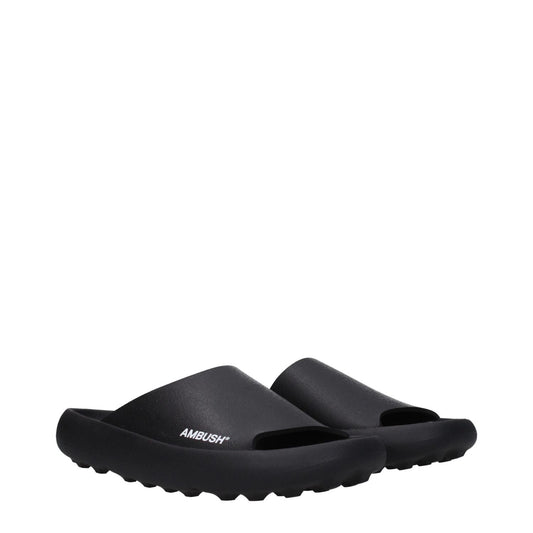 Ambush Black Cotton Slippers Sandals AM-8586631971081-EU40/US7