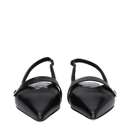 Max Mara Black Leather Ballet Flats