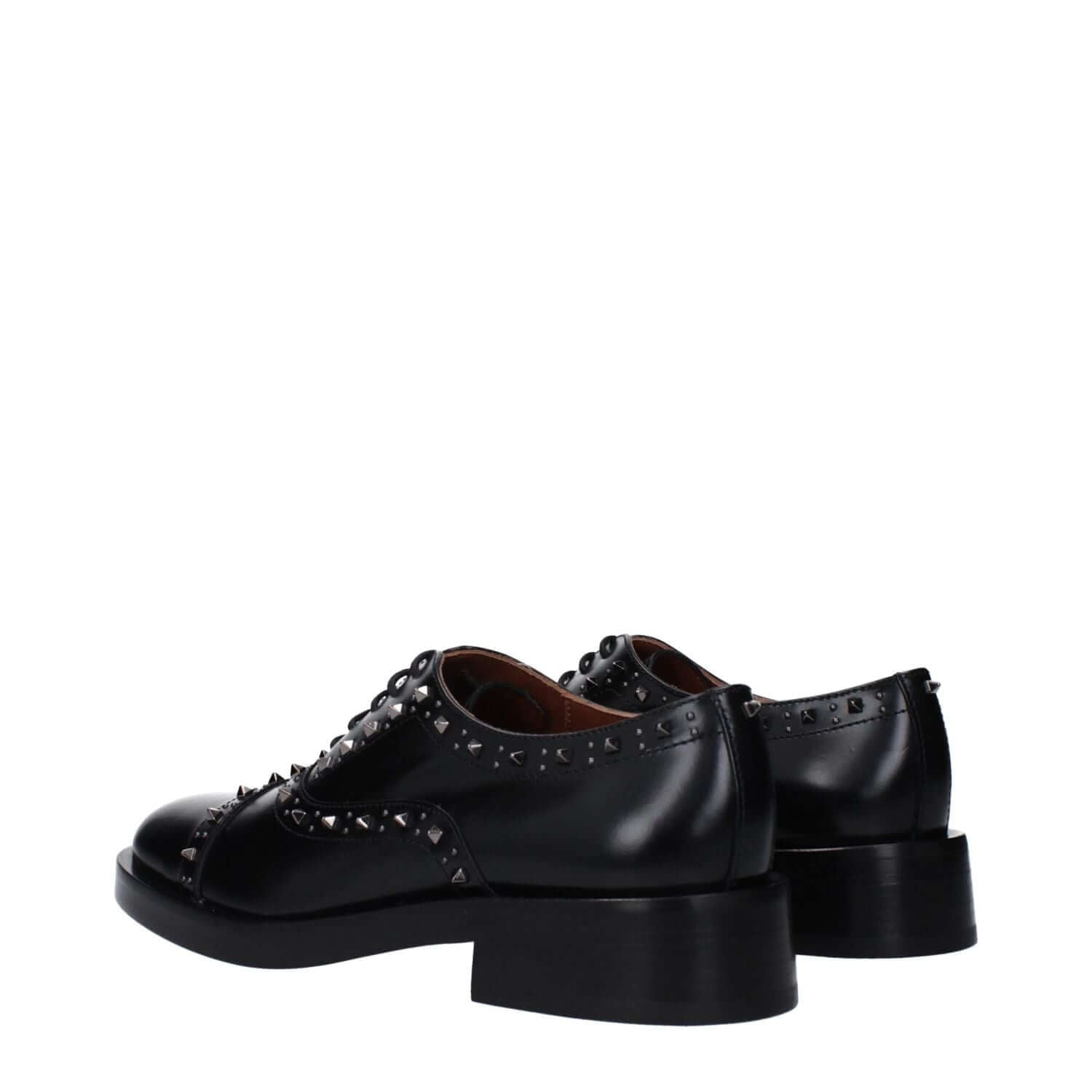 Valentino Garavani Black Leather Oxfords And Derbies