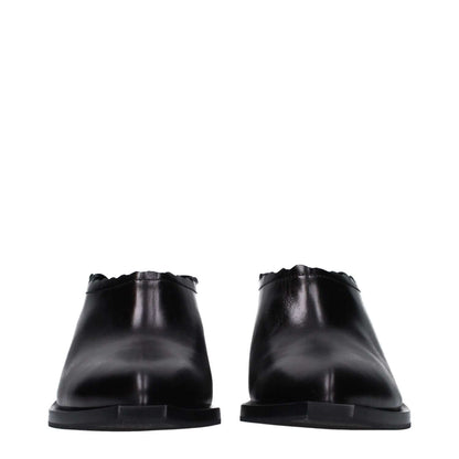 Moschino Black Leather Mules