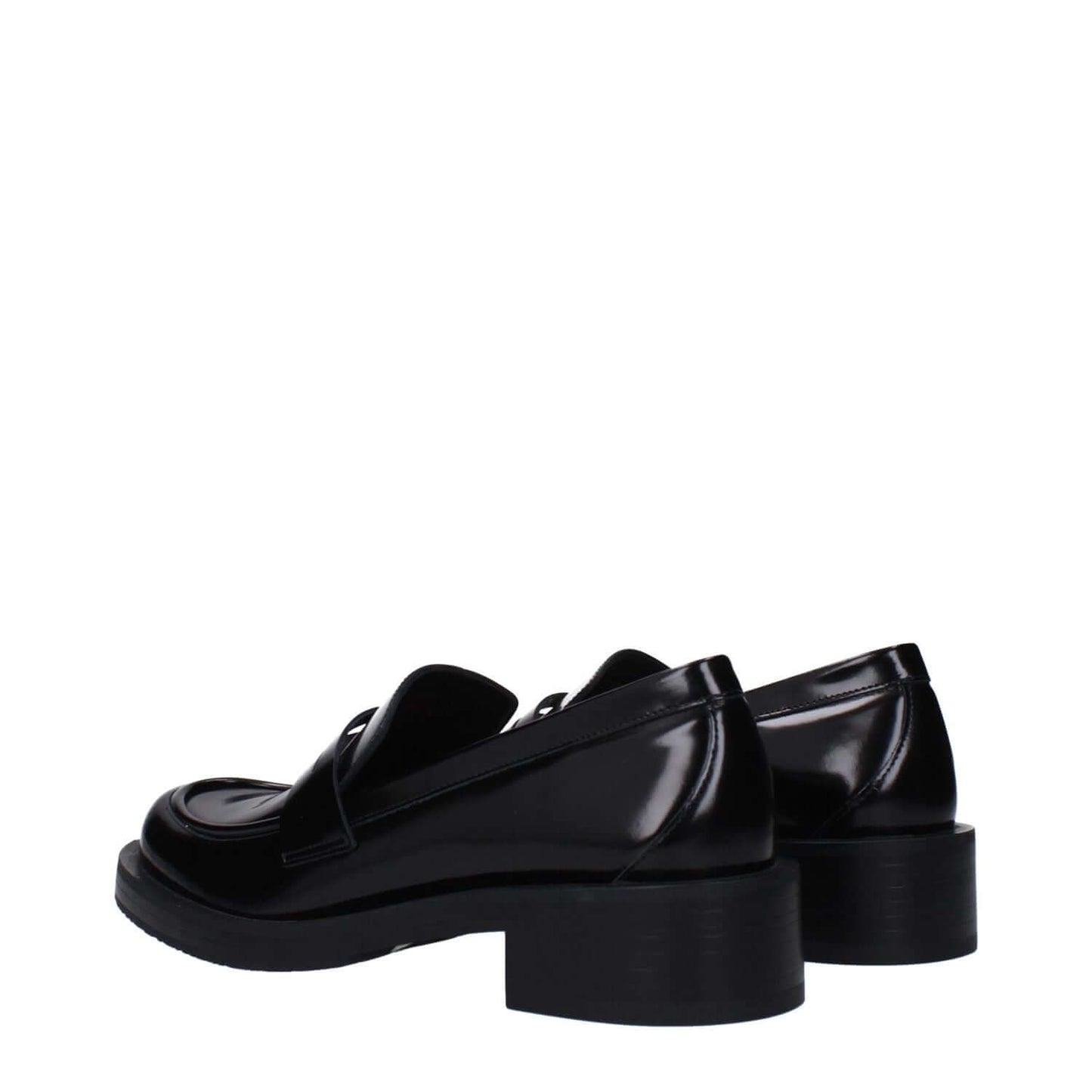 Stuart Weitzman Black Leather Slip-On Loafers