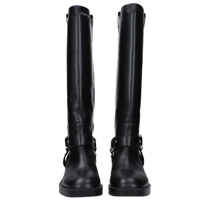 Stuart Weitzman Black Leather High Heel Boots