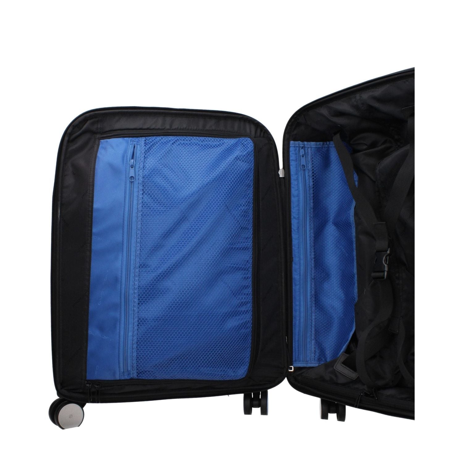 Front view with bag zipped and handles upright.