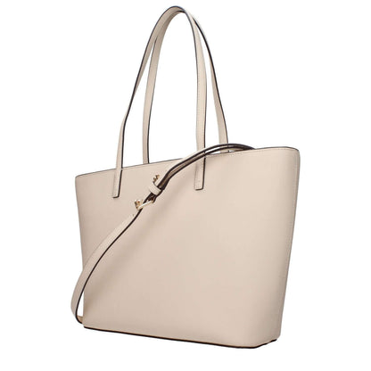 Tory Burch Beige Leather Shoulder Bag with front logo, adjustable strap, and removable shoulder. MPN 159586724, code F83365.