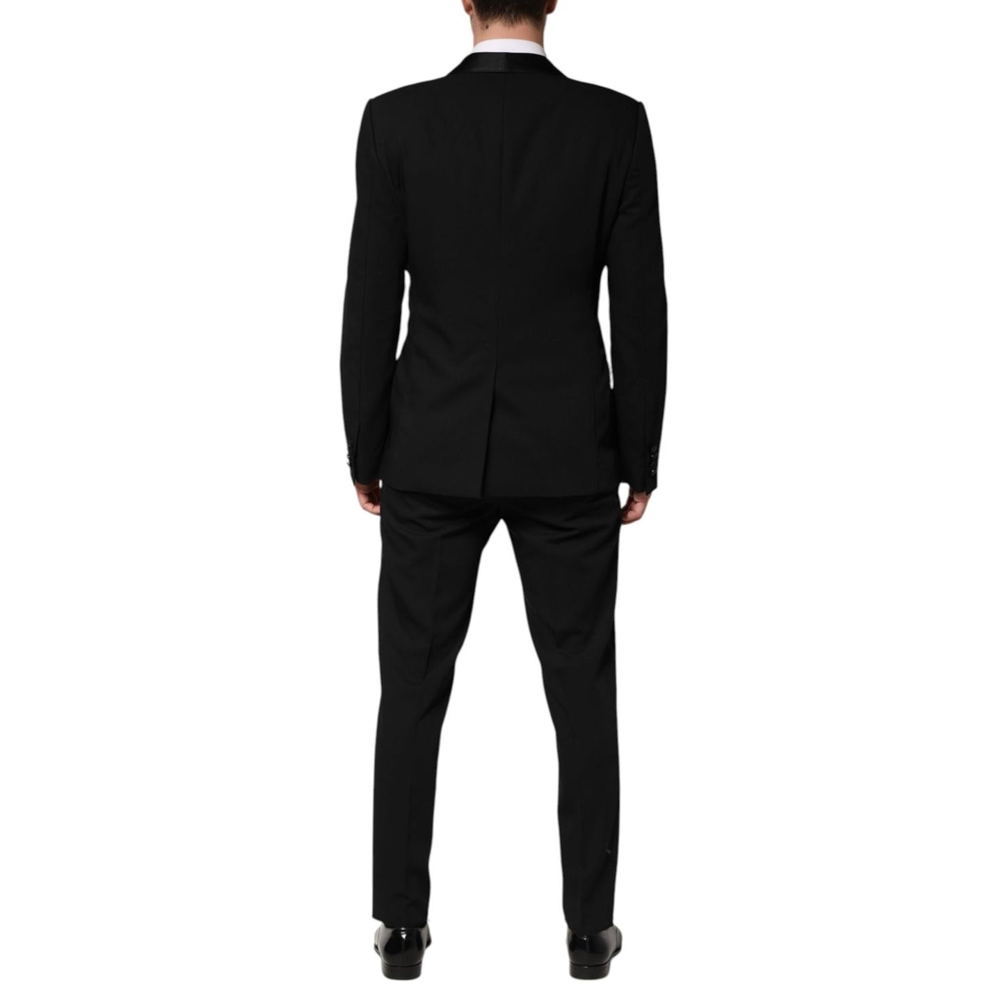 Dolce & Gabbana Black Wool 3 Piece Single Breasted Suit