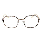 Guess Gold Women Glasses Frame with full-rim metal in gold, square style, plastic lenses, demo glasses, includes branded case.