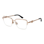 Guess Gold Women Glasses Frame with half-rim metal design, square shape, and demo lenses, including branded case. Size 53-16-140.