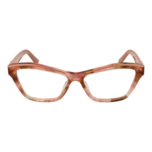 Marciano by Guess Beige Women Glasses Frame acetate full-rim cat eye style with demo lenses, includes branded case.