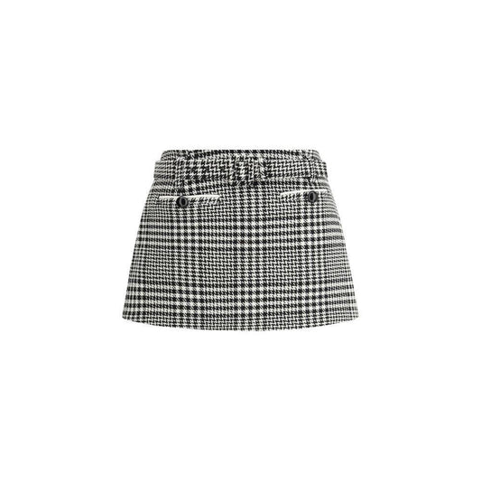Self-Portrait Houndstooth wool Pants-skirt SE-PF25111SKBWBLACKANDWH-10