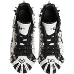 Dolce & Gabbana Black White Studded Low Top Sneakers Shoes MV7609-41