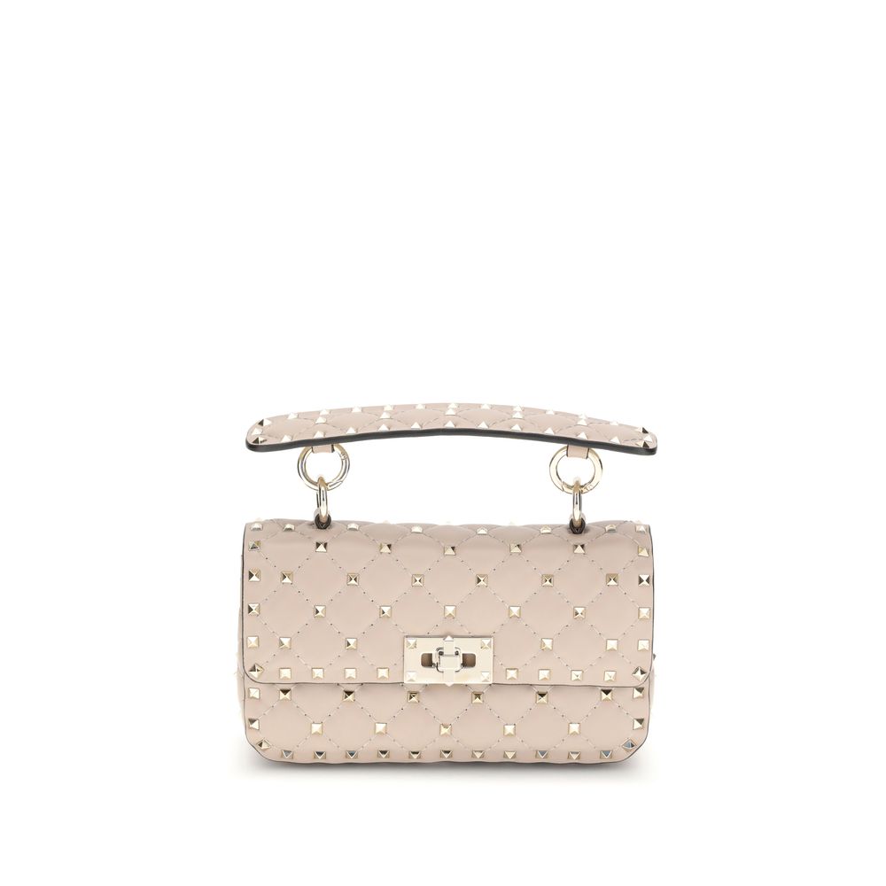 Valentino Garavani Multicolor Calf Leather Bos Taurus Handbag with studded design and shoulder strap.
