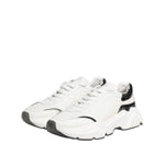Dolce & Gabbana White Silver DAYMASTER Leather Sneakers Shoes
