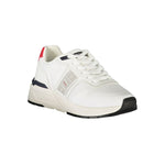 Blauer White Polyester Men Sneaker with contrasting details and Blauer logo highlighting stylish design and premium comfort.