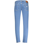Guess Jeans Blue Cotton Men's Jean - back view showcasing slim-fit design and signature logo on pocket.