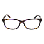 Guess Purple Women Glasses Frame in full-rim plastic design with demo lenses, spring hinge, rectangle style, 54mm width.