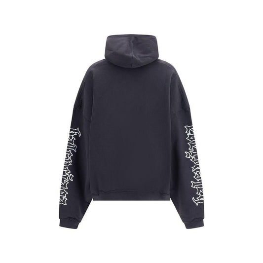 Balenciaga Blackletter script motif Hoodie BA-808227TSVW51041-XS
