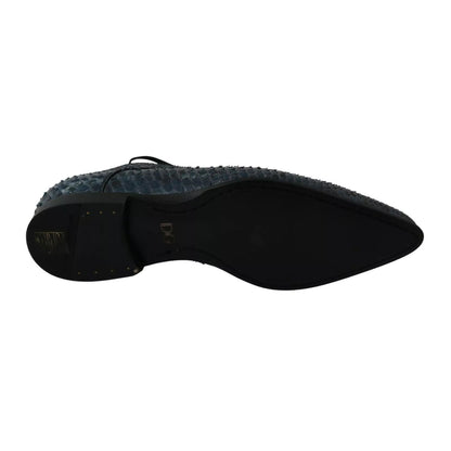 Dolce & Gabbana Blue Python Leather Snakeskin Shoes