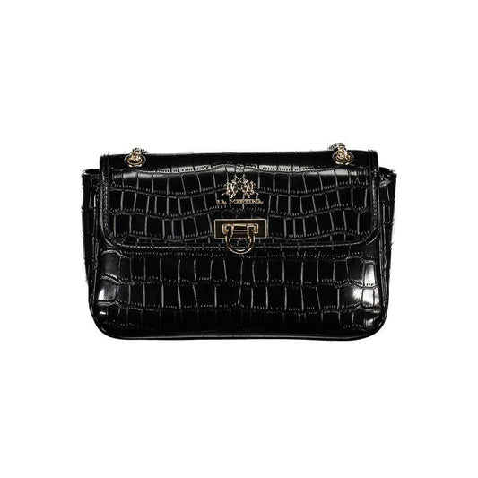 La Martina Black Polyethylene Handbag LA-20559
