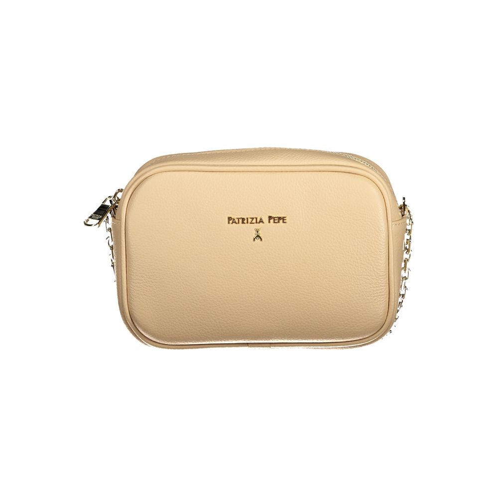 Patrizia Pepe Beige Leather Women Shoulder Bag