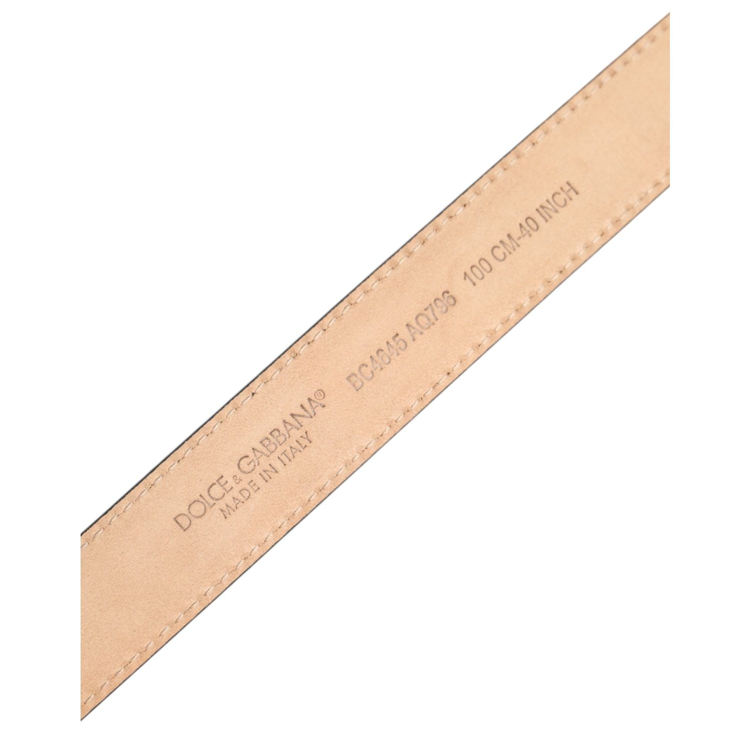 Dolce & Gabbana Metallic Leather Silver Tone Logo Buckle Belt