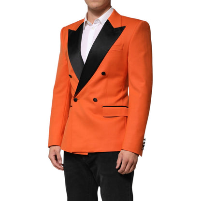 Dolce & Gabbana Orange SICILIA Double Breasted Coat Blazer
