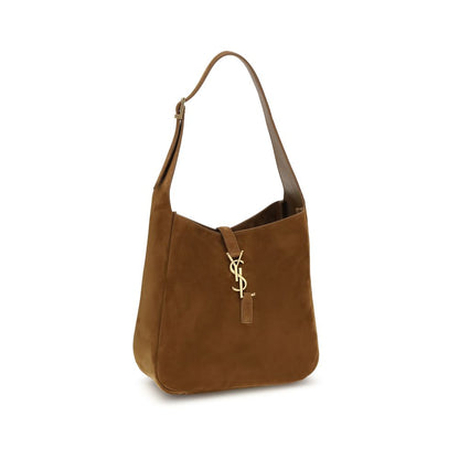Saint Laurent Brown Calf Leather Bos Taurus Shoulder Bag with YSL logo
