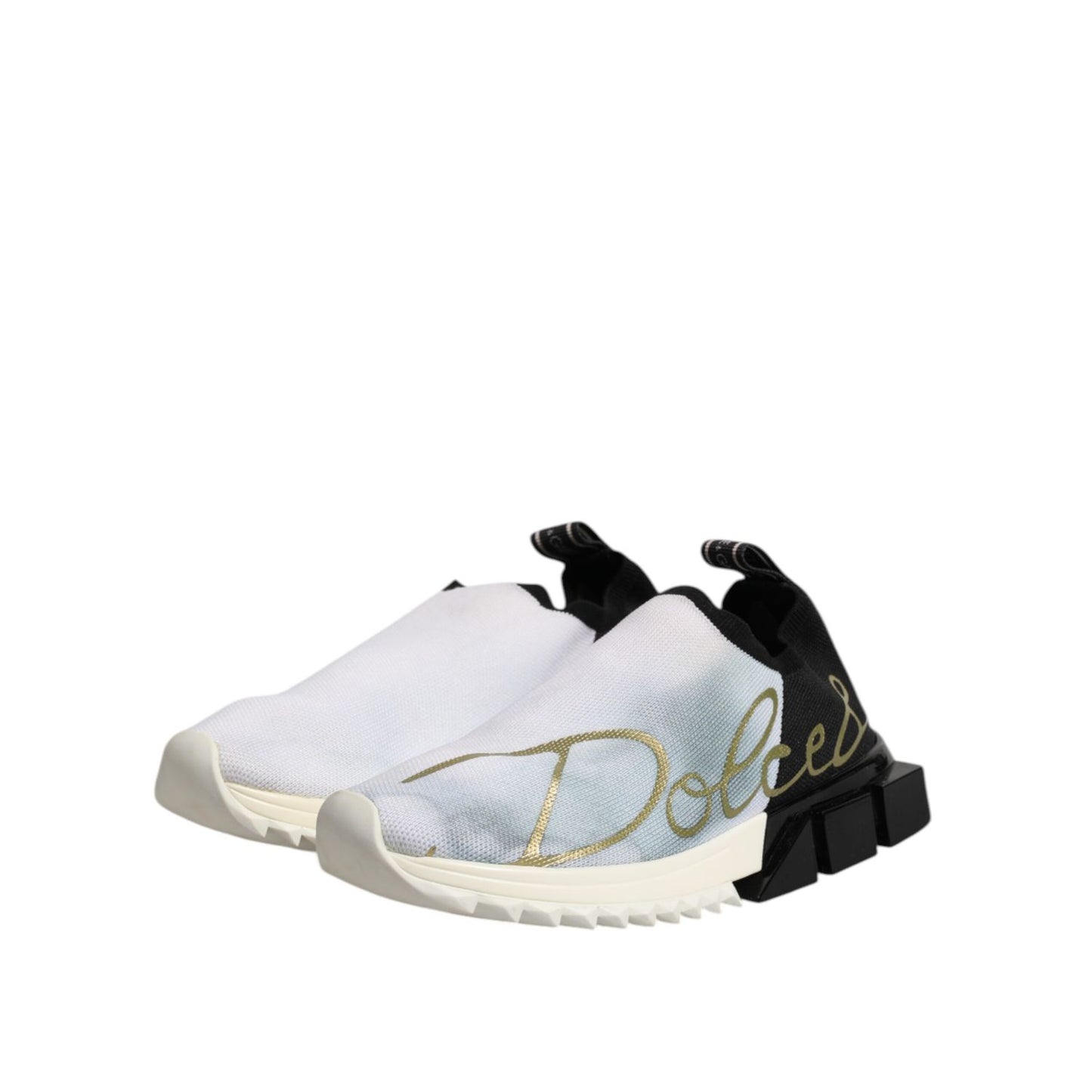 Dolce & Gabbana White Black Low Top Sorrento Sneakers Shoes