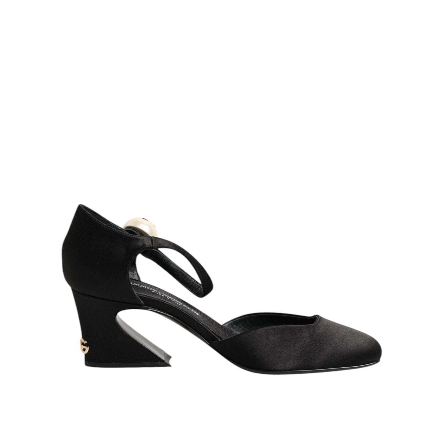 Dolce & Gabbana Black Leather Logo Ankle Strap Sandals Shoes