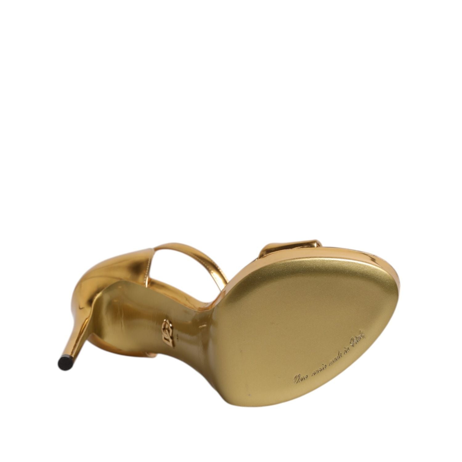 Dolce & Gabbana Gold Leather Platform Keira Sandals Shoes