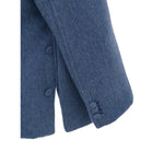 Gucci Light Blue Wool Jackets & Coat with button detail and semi-Korean collar