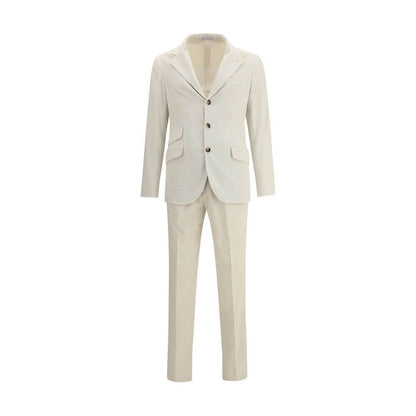 Brunello Cucinelli Cream Cotton Two-Piece Suit