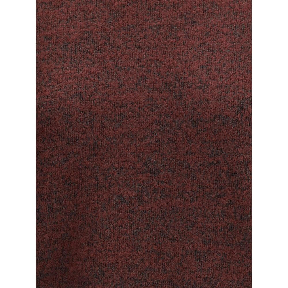 Margiela Bordeaux Fleece Wool Sweatshirt with vintage gradient weave and comfortable fit, showcasing British style and unique finishes.