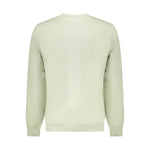 Back view of Tommy Hilfiger Green Cotton Men Sweater with crew neck and long sleeves, crafted from 95% regenerative cotton.
