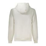 Back view of Tommy Hilfiger White Cotton Men Sweater with hood and long sleeves.