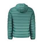 Back view of Norway 1963 Green Polyamide Men Jacket with hood and quilted design for stylish winter wear.