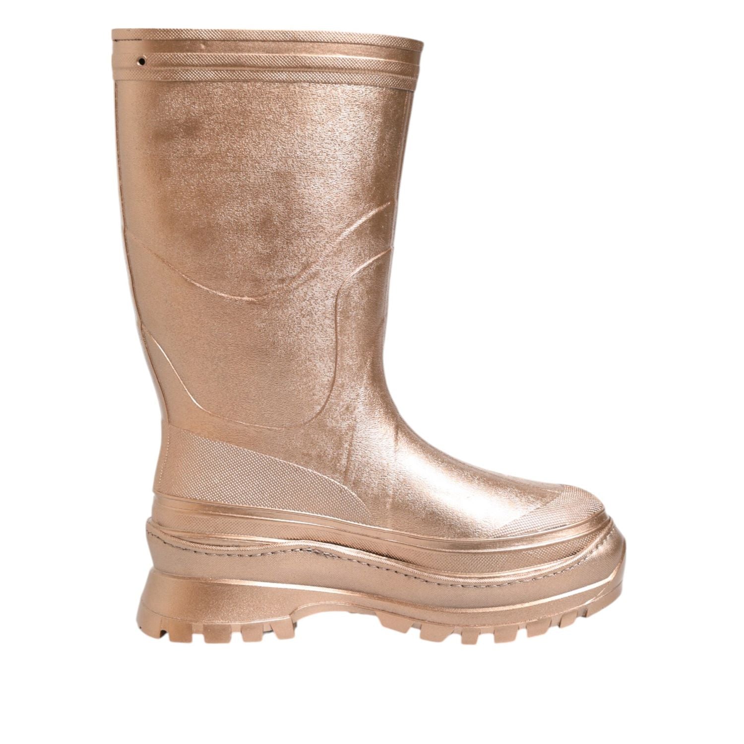 Dolce & Gabbana Rose Gold Rubber Pull On Rain Boots  Shoes