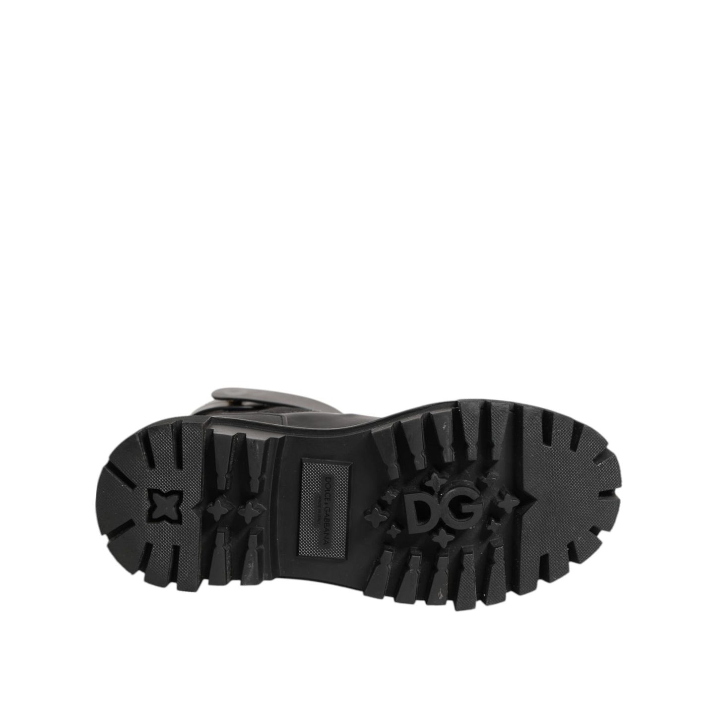 Dolce & Gabbana Black Gold DG Logo Trekking Calf Boots Shoes