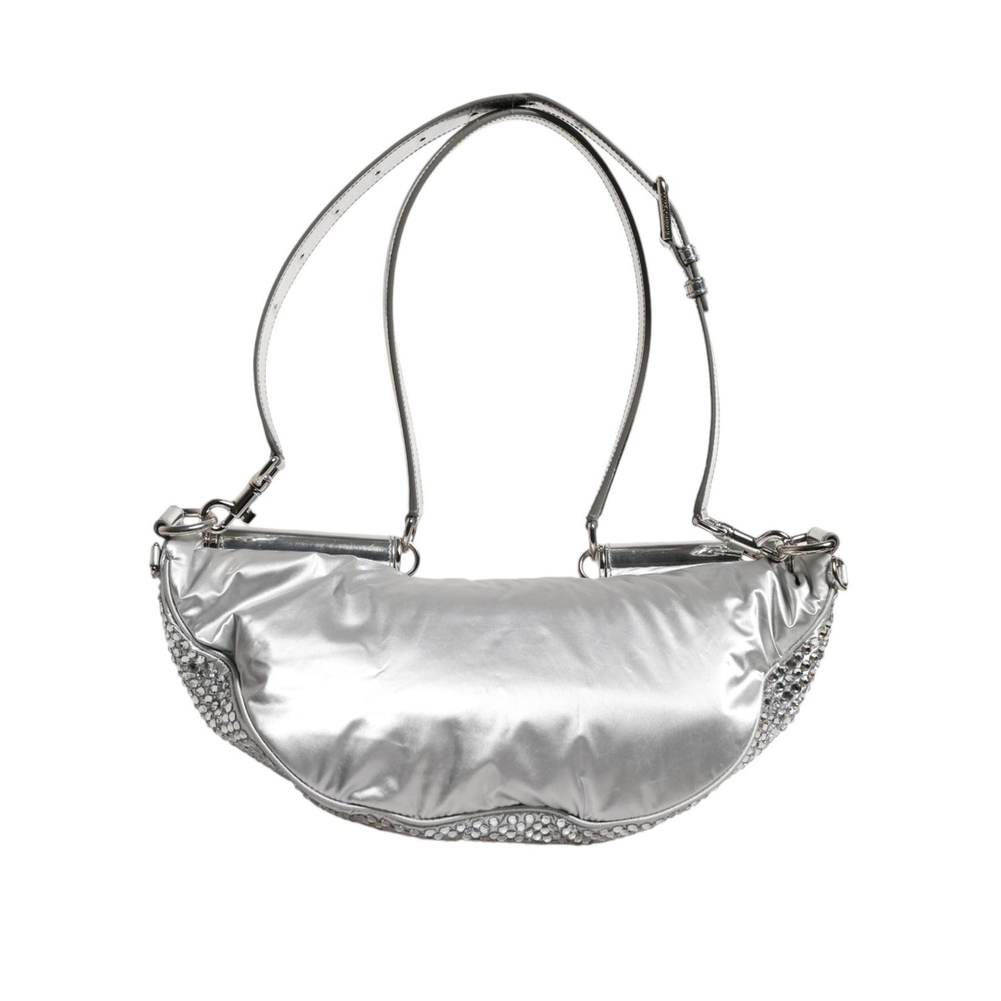 Dolce & Gabbana Silver Crystal-Embellished Belt Strap Bag