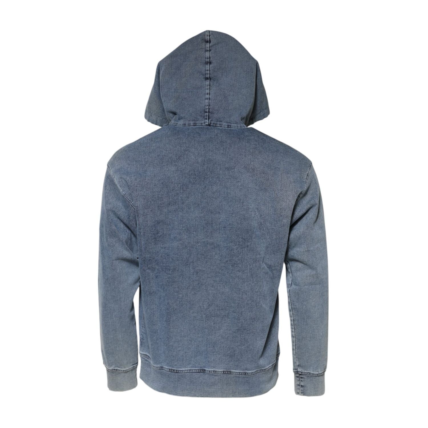 Dolce & Gabbana Blue Cotton Blend Hooded Sweatshirt Sweater