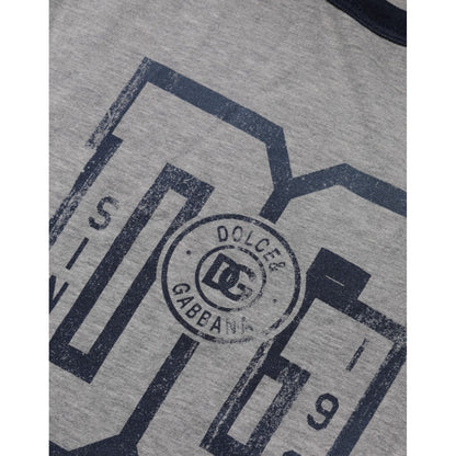 Dolce & Gabbana Gray DG Graphic Print Cotton Crewneck T-shirt