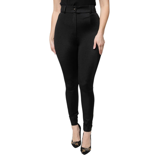 Dolce & Gabbana Black Nylon Leggings Stretch Pants
