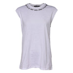Dolce & Gabbana White Cotton Sleeveless Printed Tank T-shirt