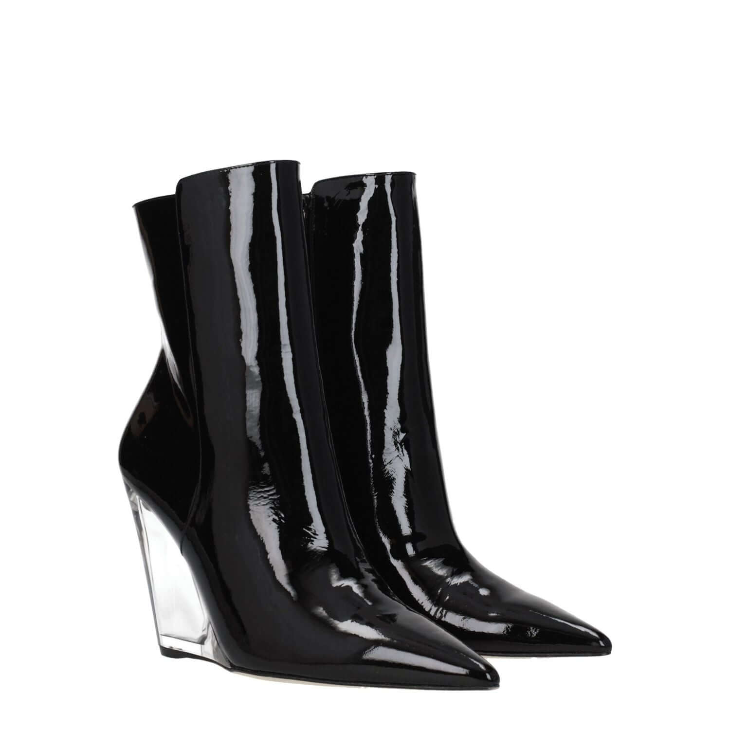 Stuart Weitzman Black Leather Ankle Boots